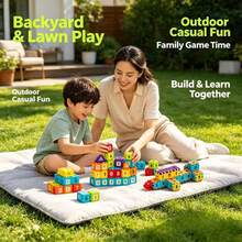 Number Recognition DIY Building Blocks Set, With Number Patterns To Assemble Houses, Towers, Tables And Chairs In Multiple Shapes, Logical Thinking And Fine Motor Skills. Suitable For Home Desktop Assembly, Kindergarten Craft Classes, Recess Educational Play, Christmas, Halloween, Birthday Party Children's Gifts. - Multicolor - View 8