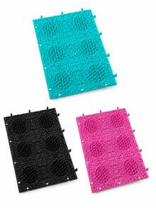 1pc 24.6 X 18.1 X 1.7cm Soft TPR Cat Self-Grooming Massage Pad, Connectable Floor Scratching Mat, Round Bristle Design, Relieves Shedding And Itching, Indoor Cat Grooming Tool - 24.6 X 18.1 cm - View 7