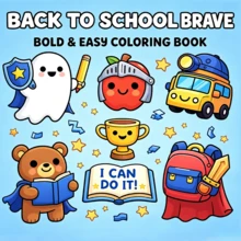 Libro para colorear de vuelta a la escuela valiente, 20*20cm, 24 páginas, nuevo estilo 2027. Patrones divertidos de superhéroes de vuelta a la escuela con líneas gruesas. Adecuado como regalo para niños en la vuelta a la escuela, cumpleaños y vacaciones, disfruta de la diversión creativa de colorear. - Regreso a clases con valentía - Ver 9