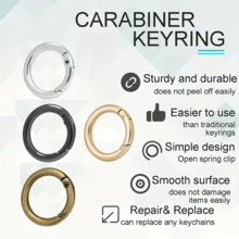 10/20/30 Pcs Flat Trigger Snap Rings O-Rings, Metal Keychain Rings, Used For Keychains, Bags, Wallets Round Clips - Keychain Hooks Replacement Keyring Lanyard DIY Crafts - Multicolor - View 9