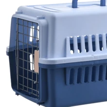 Multi-Colour Hard Plastic Pet Transit Box With Top Handle, 67*48*48cm Ventilated Pet Transport Cage With Wire Mesh Gate For Cats Small Dogs - Multicolor - View 7
