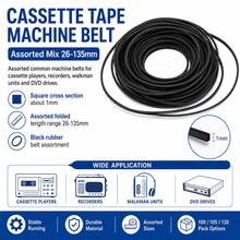 100/105/120Pcs Universal Cassette Recorder Drive Belts Mixed Sizes 26mm(1.02")-135mm(5.31") Elastic Rubber Belt For Walkman DVD Drive Repair - A - View 3