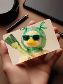1pc Cute Duck Official Credit Card Sticker Privacy Protection Card Skin, Green Onion Duck Adorable Pet Holiday Birthday Gift PVC Material Anti-Fingerprint Anti-Scratch Wear-Resistant Card Sleeve Skin, Suitable For Men, Women, Couples, Small Chip Card, Bank Card Decoration Sticker, Credit Card, Transportation Card, Student Campus Card Personalized DIY - Type a - View 1