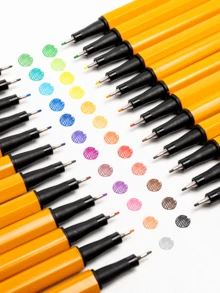 Juego de 24 bolígrafos de línea fina de colores en bolsa - Conjuntos - Ver 2