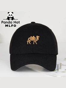 MLFO 1 件驼色印花棒球帽，经典简约复古软顶棒球帽，时尚透气柔软可折叠适合工作、日常佩戴，尺寸可调节 - 駱駝 - 查看 10