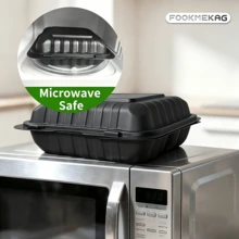 FookmeKag [48 Sets] Black 3 Compartments], Plastic Food Preparation Container, Made Of PP Material, Reusable, Can Be Put In Dishwasher, Microwave Oven & Freezer, Suitable For Food Preparation, Christmas Parties, Halloween Events, Gifts, Kitchen. - 規格 - 查看 7