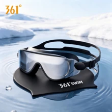 361degree 1 Set 361° Swim Goggles And Silicone Swim Cap Kit, Large Frame Anti‑Fog Waterproof Swimming Goggles For Adults, Pool Swimming Accessory Set - Multicolor - View 10