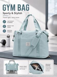 30L Large Capacity Travel Bag, Durable Waterproof Nylon Material, Lightweight Travel Bag Shoulder Bag Tote Bag, Multiple Compartments And Pockets, Built-In Dry/Wet Separation Bag, Independent Shoe Compartment, Suitable For Outdoor Camping Travel, Short Weekend Trips, Outdoor Commuting, Unisex, Available In Small And Large Sizes - Multicolor - View 1