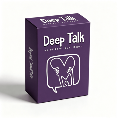 Deep Talk 成人與情侶關係建立卡牌遊戲，深層問題強化羈絆並促進情緒健康，適合遊戲之夜、心理治療、日記記錄與小組討論