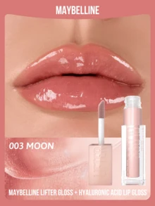 Maybelline 美寶琳豐唇唇彩 + 玻尿酸唇彩，005 花瓣色，高光澤豐唇效果，增強唇部豐盈感，持久光澤，長效保濕，提升唇形，強效光澤，長效保濕 - 003 MOON - 查看 1