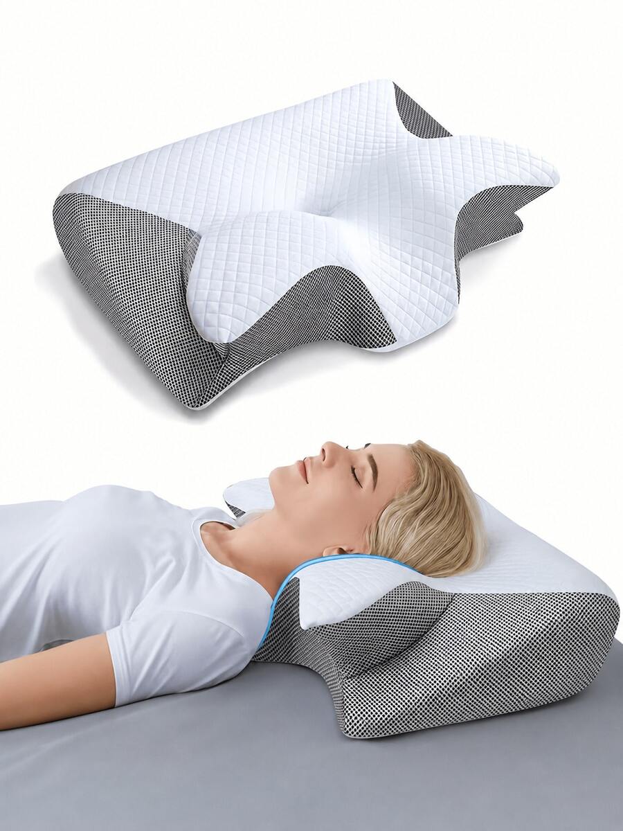 1 buah Bantal Busa Memori Berbentuk Kupu-kupu, Desain Ergonomis, Menopang Leher dan Meningkatkan Relaksasi, Cocok untuk Posisi Tidur Telentang dan Miring, Hadiah Natal yang Sempurna, Cocok untuk Digunakan Sepanjang Tahun
