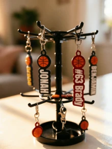 Gantungan Kunci Nama Basket Kustom | Hadiah Tim yang Dipersonalisasi | Hadiah Basket Remaja Berkualitas Tinggi | Label Tas - Gantungan Kunci Mulut Ikan Bola Basket C - View 4