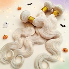 BINF 613 Body Wave Bundles Human Hair Extensions Brazilian Human Hair Quickly Weave 10-30 Inch 1 Pc Double Weft Blone Body Wave Human Hair Halloween Back To School - S613 - View 7