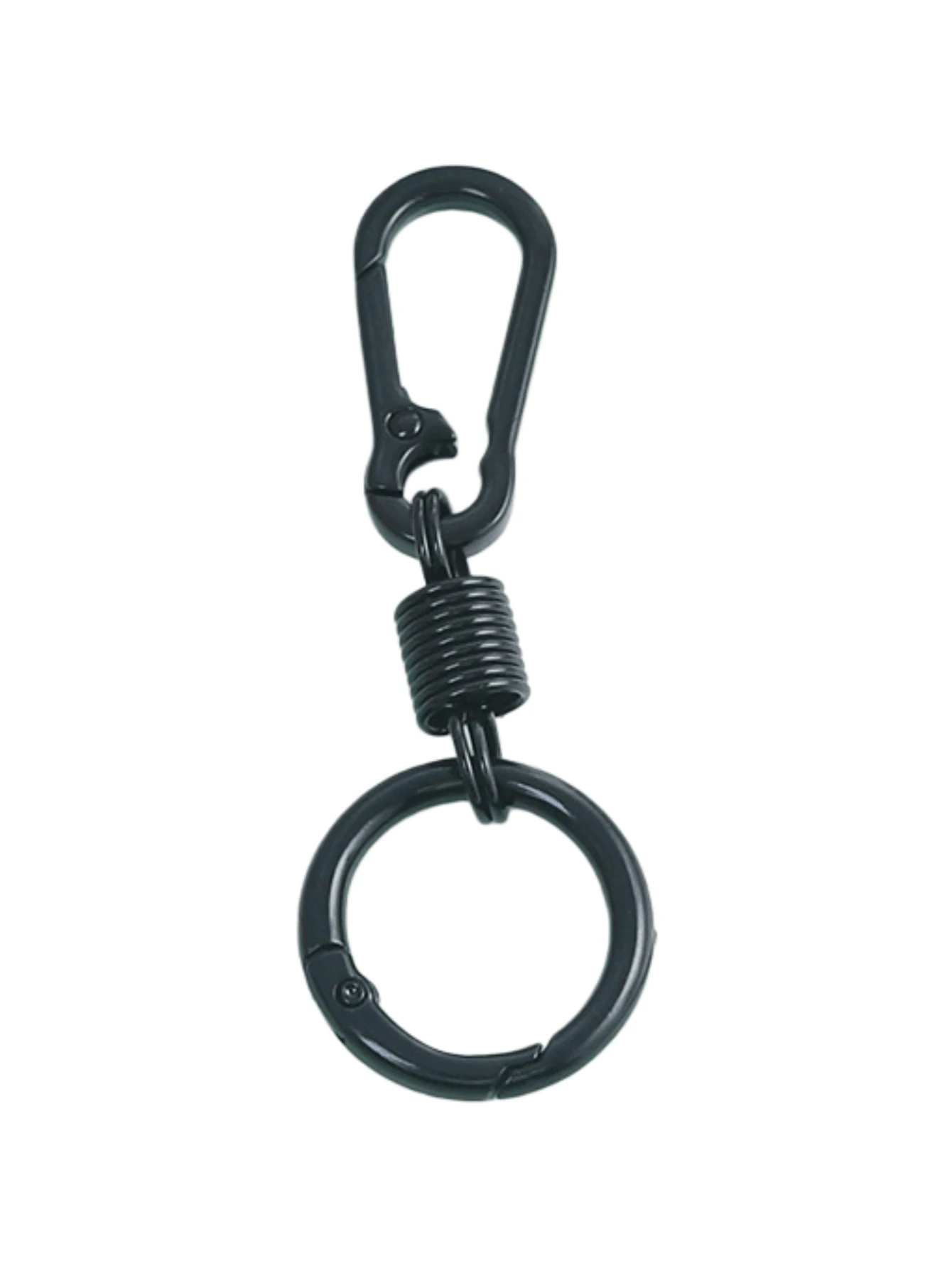 40pcs/10pcs/5pcs Black Rotating Spring Hook Key Rings, Metal Lobster Clasp Keychain Rings, Suitable For DIY Handmade Crafts, Can Be Used As Lanyard Clips, For Bags And Keys, Durable Keychain Accessories, Gift For Handmade Enthusiasts - Multicolor - View 1