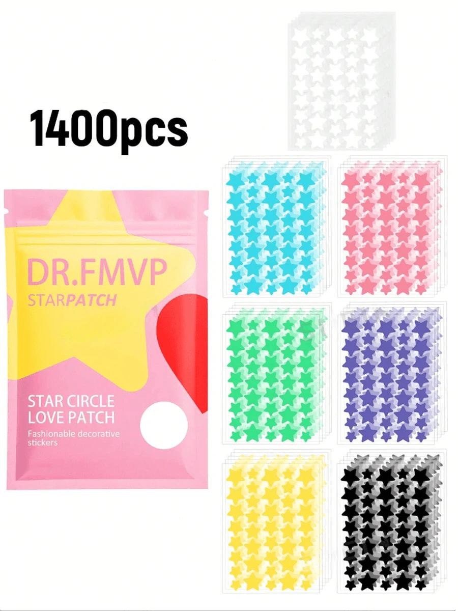 Star-Shaped Facial Patches With Soft And Charming Tones, Heart-Shaped Patches With Dual Protection And Repair Functions, Perfectly Cover Facial Imperfections, Suitable For All Skin Types - Multicolor - View 1