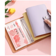 Cash Savings Book Money Holder Wallet Organizer A6 Cash Storage Book Banknote Wallet - A - View 3