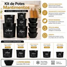 Kit Potes Mantimentos  Peças Variadas +  Bowls Redondos Vasilhas Organizador de Cozinha - Visão 4