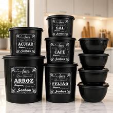 Kit Vasilhas Organizador de Cozinha Potes Mantimentos + Potes Redondos Multiuso - Visão 11