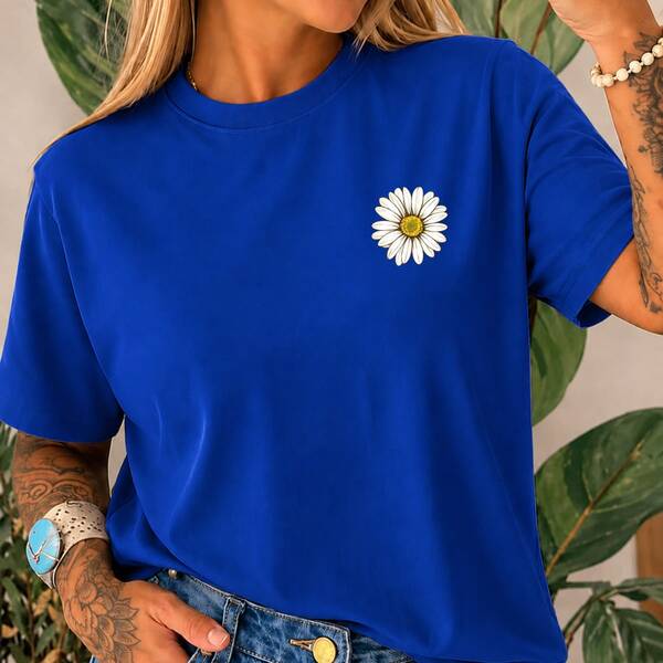 Camiseta feminina casual T-shirts Love Coração Tendencia algodão