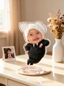 1/3/5pcs Customized Baby Boss Acrylic Desktop Decor, Personalized Photo Acrylic Plaque, Birthday Decoration Display Sign, Creative Commemorative Gift, Customized Desktop Ornament - Multicolor - View 6