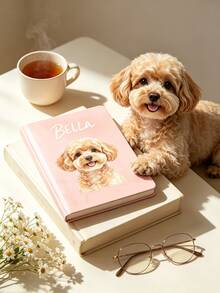 Custom Pet Watercolor Portrait Notebook, Personalized Modern Minimalist Notebook, Custom Pet Portrait Notebook, Personalised Watercolour Pet Journal, Personalised Photo Illustration Gift, Wedding Accessories, Holiday Essential, Wedding Gifts - Multicolor - View 6