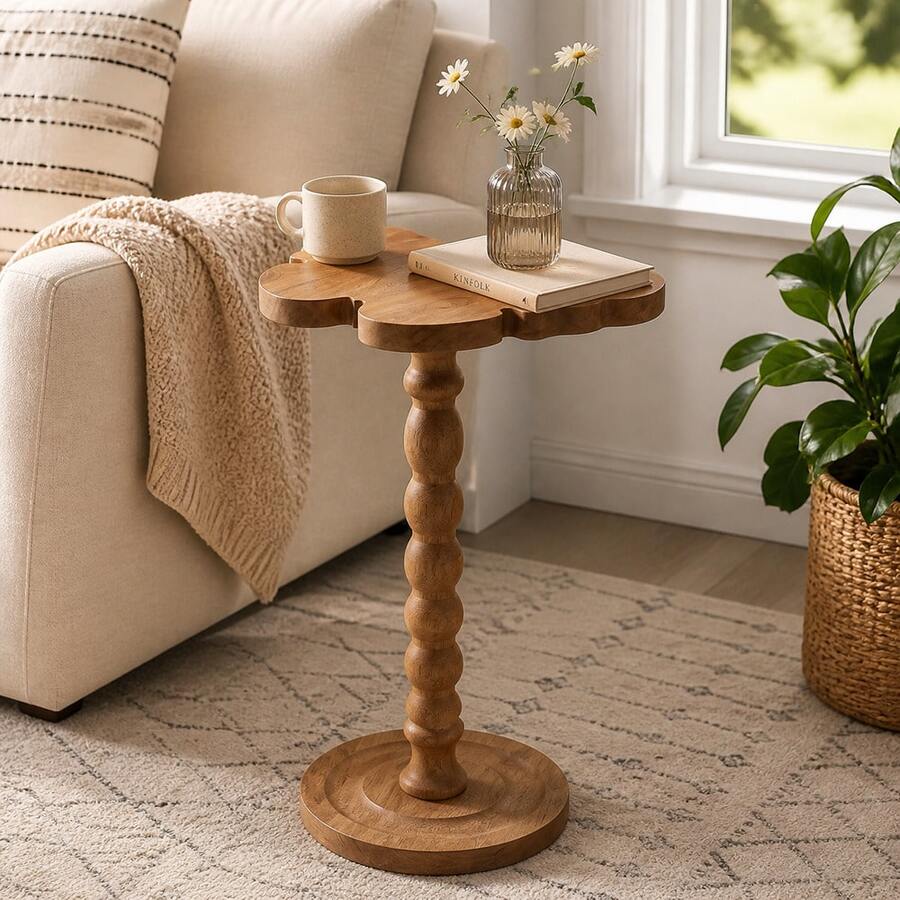 1pc Wooden Butterfly Desktop Sofa Side Table, Luxury Table, Modern Retro Style Side Table, Coffee Table, Balcony Small Table, Welcome Table, Bedside Cabinet, A High-End Gift For Friends Who Just Moved - Multicolor - View 1