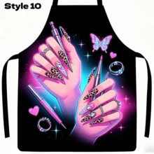 Adjustable Personalized Nail Art Pattern Apron, Suitable For Nail Technicians, Nail Salon Workers, Baking Enthusiasts, Housewives, Home Kitchen, Nail Salon Uniform, Perfect Gift For Nail Art Lovers - Multicolor - View 15