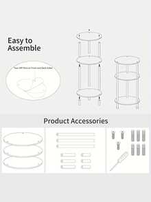 Transparent Acrylic Round Coffee Table, Living Room Side Table, Sofa Side Table, Double Layer, Triple Layer Storage Table, Modern Minimalist Transparent Table, Small Apartment Coffee Table - Transparent - View 12