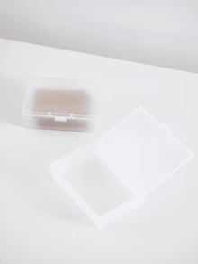 Haus Hana 1pc Frosted Storage Box, Transparent Stationery Organizer, Fit For Card Sleeves&Postcards, Desk Holder Back To School - White - View 3