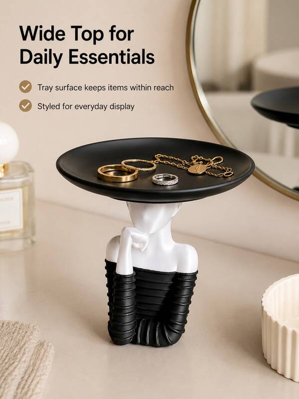 Decorative Statue Tray, Multi-Functional Jewelry Storage Rack, Suitable For Rings, Necklaces And Small Accessories, Modern Desktop Decor, Suitable For Entryway, Bedroom Vanity, Practical Desktop Storage & Home Decor Accessory