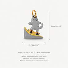 1pc New Anthropomorphic Animal Pendant, Exquisite Cute Style, 18k Gold PVD Plated 316 Stainless Steel Material, Waterproof And Fade-Resistant, Suitable For DIY Creative Necklace, Bracelet, Earring, Bag Chain, Keychain, Waterproof And Sweat-Resistant, Suitable For Daily Casual Wear - Multicolor - View 24