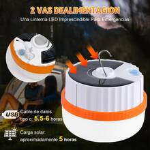 2pcs Rechargeable Solar LED Emergency Portable USB Lights - Warm White - View 2