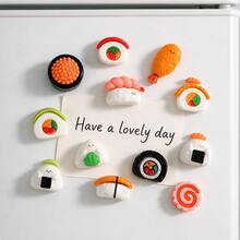 12/6/3pcs Sushi Fridge Magnets - Decorative Refrigerator Magnets For Kitchen & Office, Whiteboard & Home Decor, Funny Sushi Designs Including Caviar & Salmon, Great Gift Idea For Friends & Family - Random Style - View 3