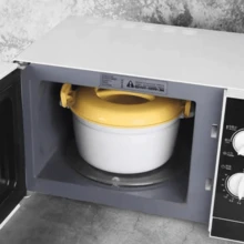 Arrocera de microondas portátil, uso dual caliente & frío, diseño sellado a prueba de fugas, diseño de compartimentos sin mezcla, gran capacidad para comidas satisfactorias, adecuada para arroz, verduras, pescado, sopa, fideos y talla grande - Multicolor - Ver 6
