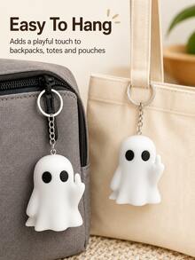Cartoon Ghost Bag Charm Keychain, Cute Halloween Pendant, Suitable For Handbags, Backpacks, Wallets And Keys, Party Favors And Autumn Gifts - Multicolor - View 3
