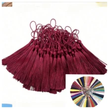 20/50/100pcs 13cm/5inch Silk Thread Tassel Bookmarks With 2inch Rope Loop And Small Chinese Knot, Suitable For Jewelry Making, Souvenirs, Bookmarks, DIY Craft Accessories - 13cm Wine Red - View 14