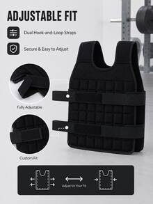 Weighted Vest, Women's Weighted Vest, Men's Weighted Vest, With Weights, Adjustable Weight, Suitable For Running, Training, Jogging, Walking, Strength Training And Yoga, Unisex, Perfect Gift For Christmas, New Year And Back To School Season. - Black - View 4