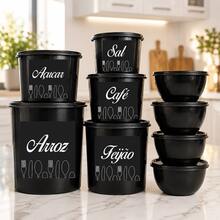 Kit Potes Mantimentos  Peças Variadas +  Bowls Redondos Vasilhas Organizador de Cozinha - Visão 15