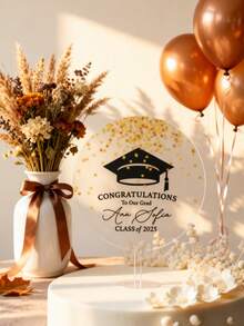 Customized Graduation Cake Decorations, Personalized Graduation Cake Decorations, 2025 & 2026 Graduation Party Cake Decorations, Graduation Congratulations Decorations, Graduation Party, 2026 Personalized Graduation Cake Decorations - Congratulations, [Year] Graduation Cake Decorations, Graduation Cake Decorations, University Graduation Celebration Party Cake Decorations, Female Graduate Cake Decorations, Male Graduate Cake Decorations, High School/College Graduation Party Cake Decorations - C-graduation Cap Cake Label - View 5
