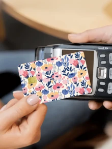 1pc Floral Credit Card Sticker Privacy Protection Card Skin, Flower Holiday Birthday Gift PVC Material Anti-Fingerprint Anti-Scratch Wear-Resistant Card Sleeve, Suitable For Men, Women, Couples, Small Chip Card, Bank Card Decoration Sticker, Credit Card, Transportation Card, Student Campus Card Personalized DIY - Type a - View 5