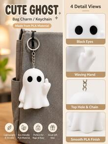 Cartoon Ghost Bag Charm Keychain, Cute Halloween Pendant, Suitable For Handbags, Backpacks, Wallets And Keys, Lightweight Funny Party Favor, Autumn Gothic Style Gift - Multicolor - View 9