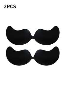 2 Pairs Wrinkled Invisible Nipple Covers: Silicone Backless Adhesive Mango-Shaped Strapless Bra, Invisible Bra - Multicolor - View 25