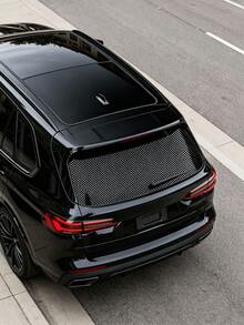 1 Roll 19.69" X 59.06" Black Perforated Vinyl Privacy Film, Full View Privacy Film, Self-Adhesive Car Window Film, Suitable For Cars, RVs, Offices And Homes, Provides UV Protection, Heat Insulation And Anti-Glare - A - View 3