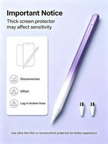 1 Set Universal Active Stylus Pen For Touchscreen, With 2 Extra Replacement Tips, Replacement Pen Tips And Portable Storage Box, Double Click To Power On, No Bluetooth Required, Compatible With Tablets And Smartphones - Multicolor - View 9