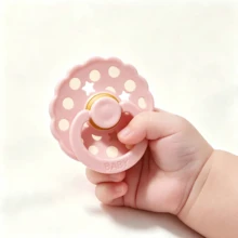 New 2pcs/Set Wavy Edge Baby Pacifiers, Polka Dot & Star Pattern, Cute Cherry Round Head, Baby Shower Gift - Multicolor - View 8