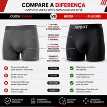 Cuecas boxer masculinas plus size em microfibra com tecido de elasticidade média, modelagem esportiva confortável e tecnologia  que absorve a umidade. - Multicolorido - Visão 5