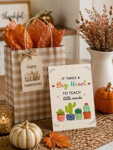 Kartu Ucapan Apresiasi Guru Hari Thanksgiving yang Lucu dengan Amplop, Menyenangkan dan Penuh Perhatian, Cocok untuk Diberikan Siswa dan Orang Tua kepada Guru pada Hari Guru, Awal Tahun Ajaran, Hari Thanksgiving, atau Akhir Semester. - Beraneka warna - View 6
