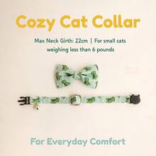 PINCOOL 1 pieza Collar de gato lindo con hebilla anti-estrangulamiento, sin función de correa, collar decorativo para gatos y perros, circunferencia máxima del cuello 22cm - Verde - Ver 5
