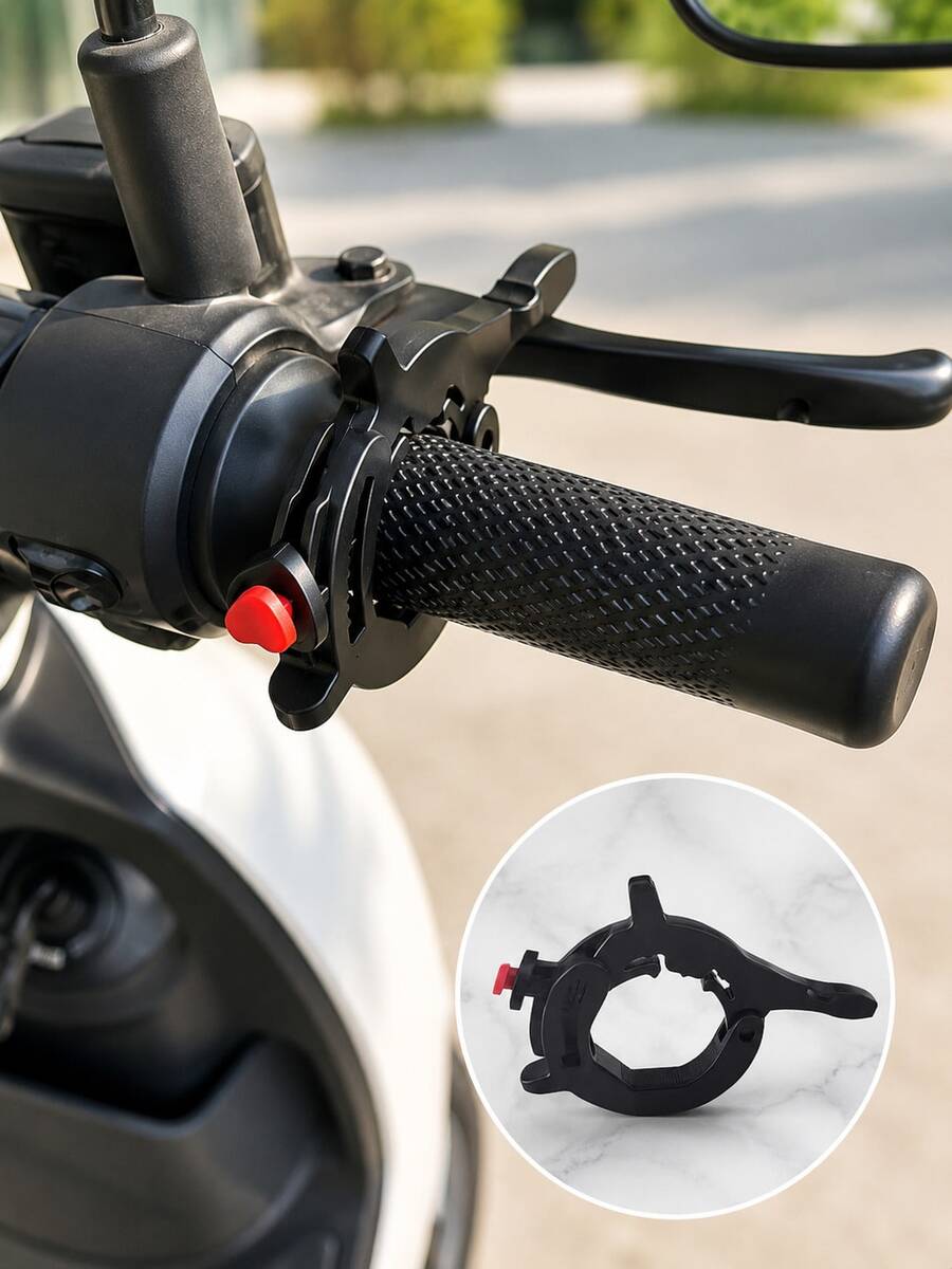 Motorcycle Throttle Lock Cruise Control, Universal Throttle Assist Clip, One-Touch Quick Release Accelerator Grip Clamp, Adjustable 360° Rotating Non-Slip ABS Wrist Rest, 1PC Black Handlebar Accessory For Motorcycle Scooter Motorbike Long Rides - A - View 1