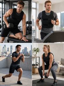 Weighted Vest, Women's Weighted Vest, Men's Weighted Vest, With Weights, Adjustable Weight, Suitable For Running, Training, Jogging, Walking, Strength Training And Yoga, Unisex, Perfect Gift For Christmas, New Year And Back To School Season. - Black - View 10